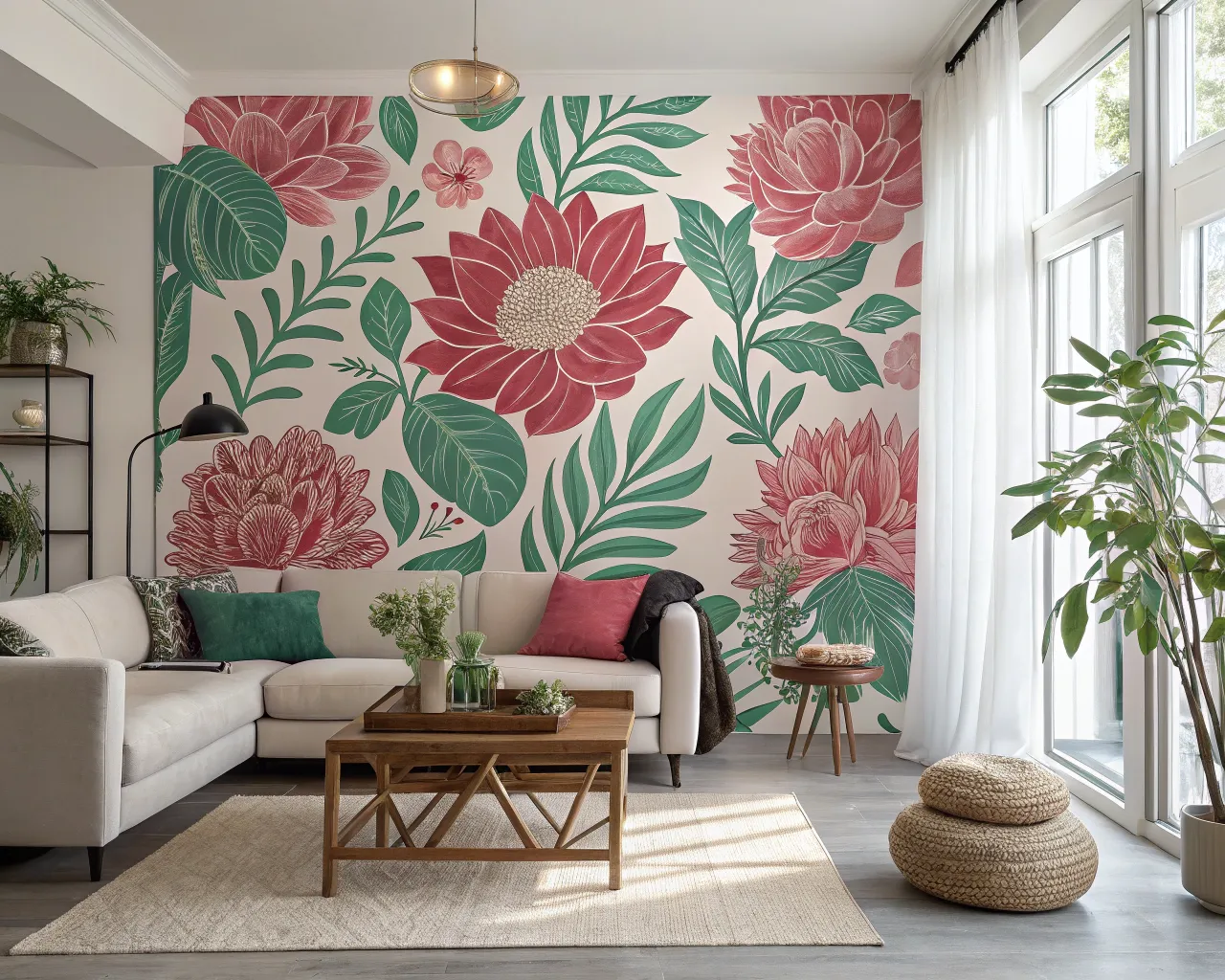 Bold wallpaper designs transform spaces with vibrant artistic expression.