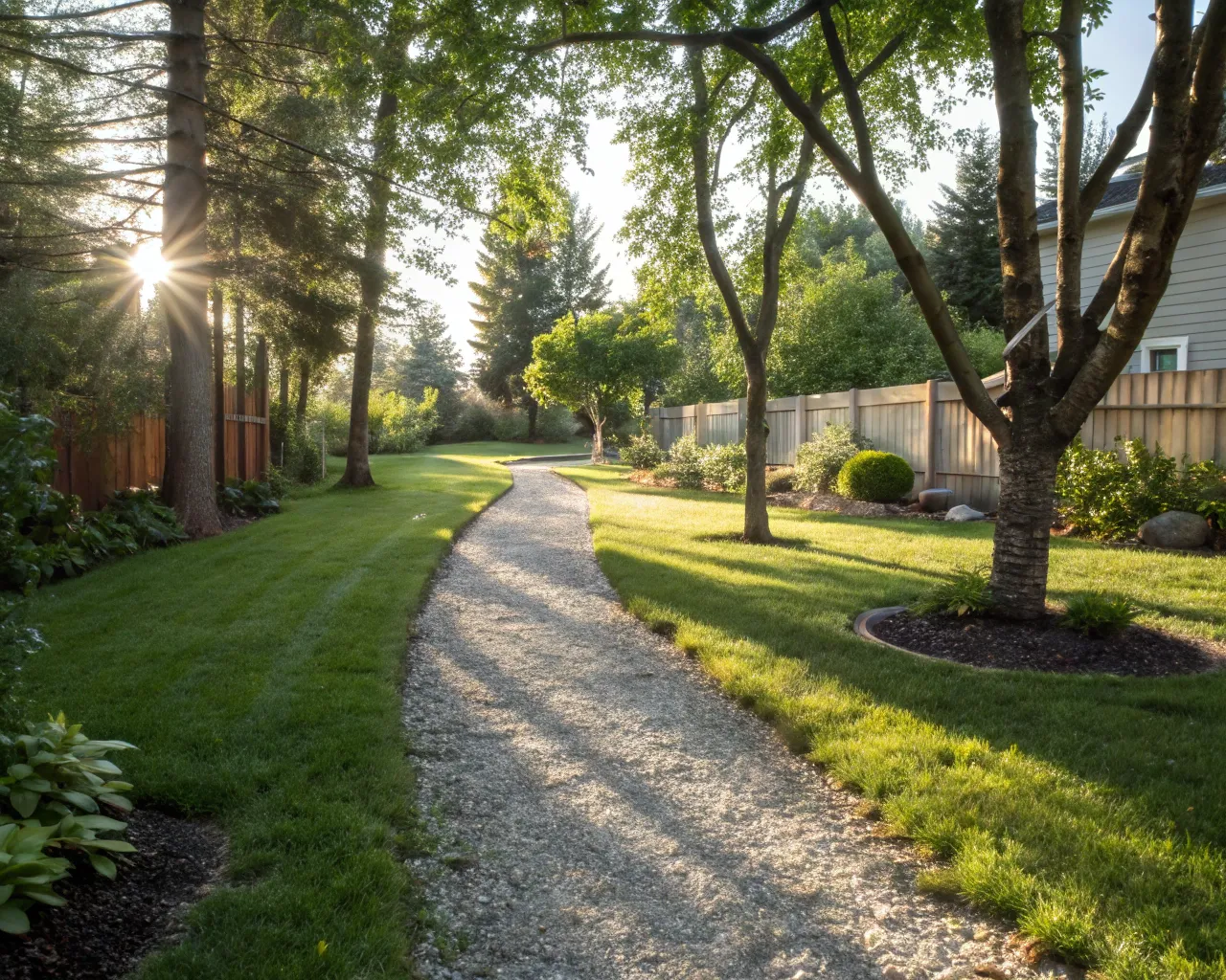 Self-binding gravel provides a comfortable and natural path that's delightful for bare feet.