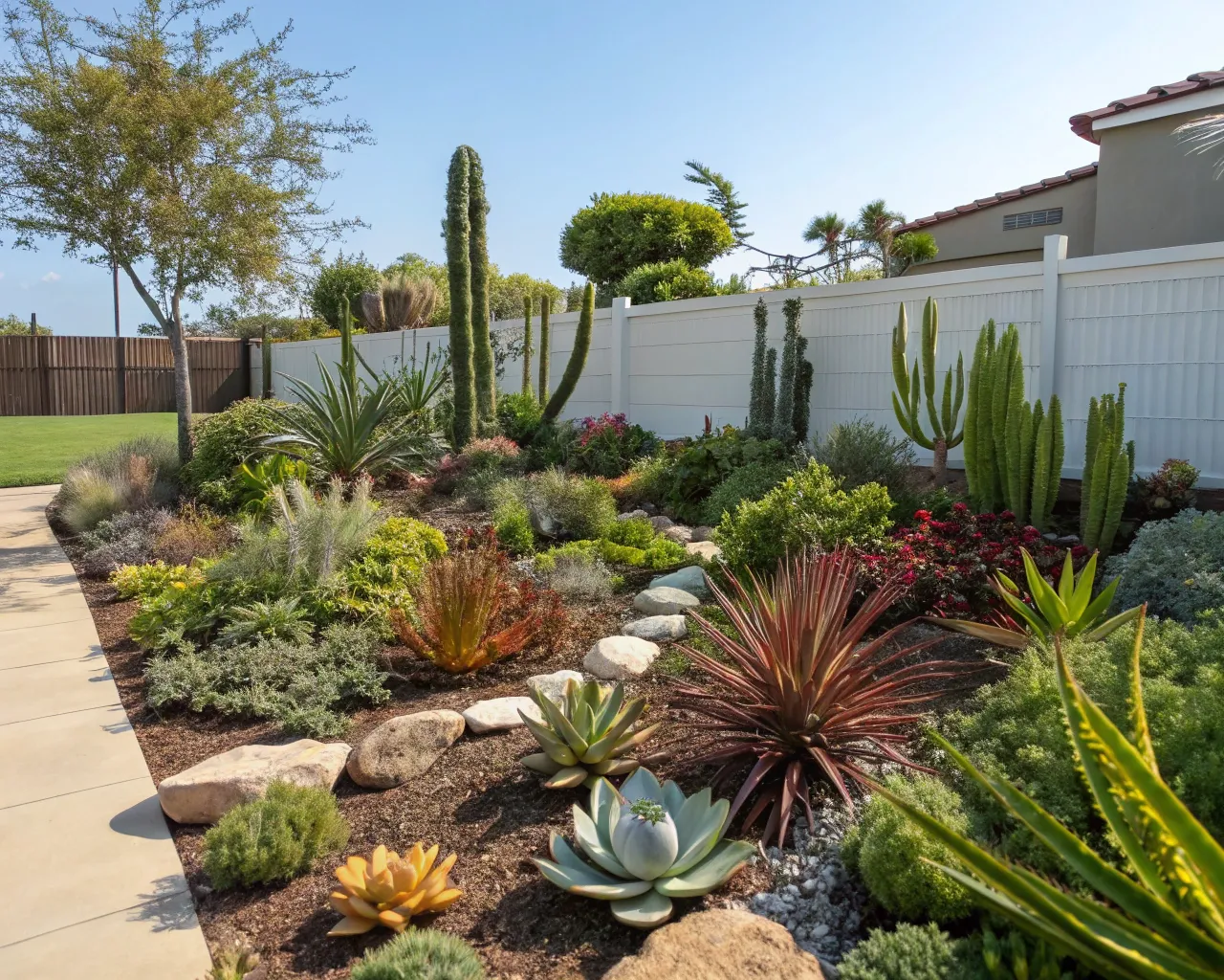 Strategic plant selections that thrive in local conditions, reducing maintenance needs.