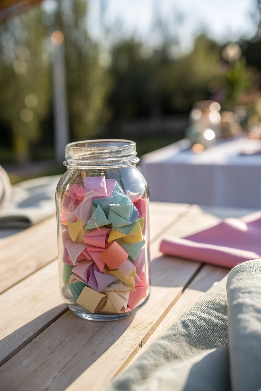 Capture love in a jar: A delightful collection of heartfelt notes in a classic mason jar.