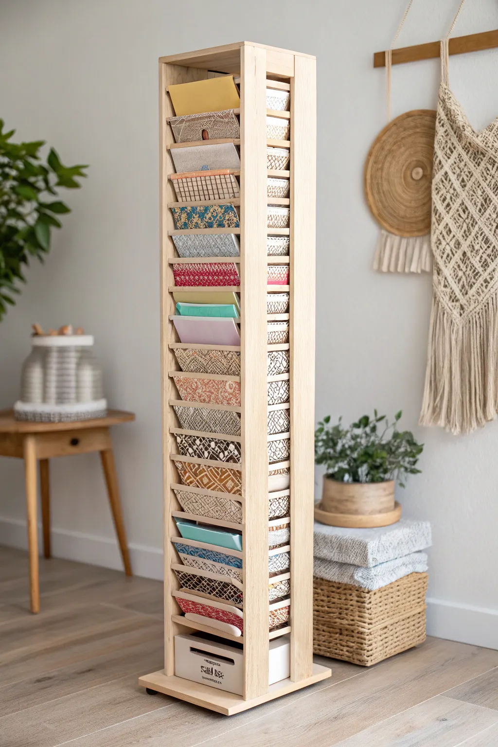 Elevate your crafting space with a stylish and efficient paper storage tower, perfect for keeping inspiration within reach.