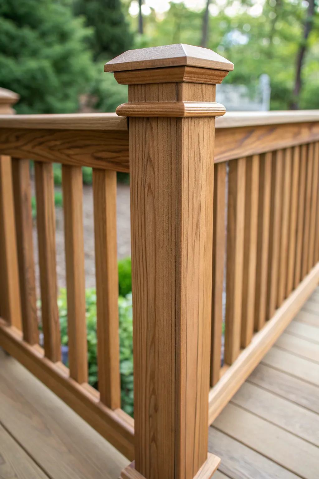 Timeless Craftsmanship: Elevate Your Deck with Classic Vertical 2x4 Railings.
