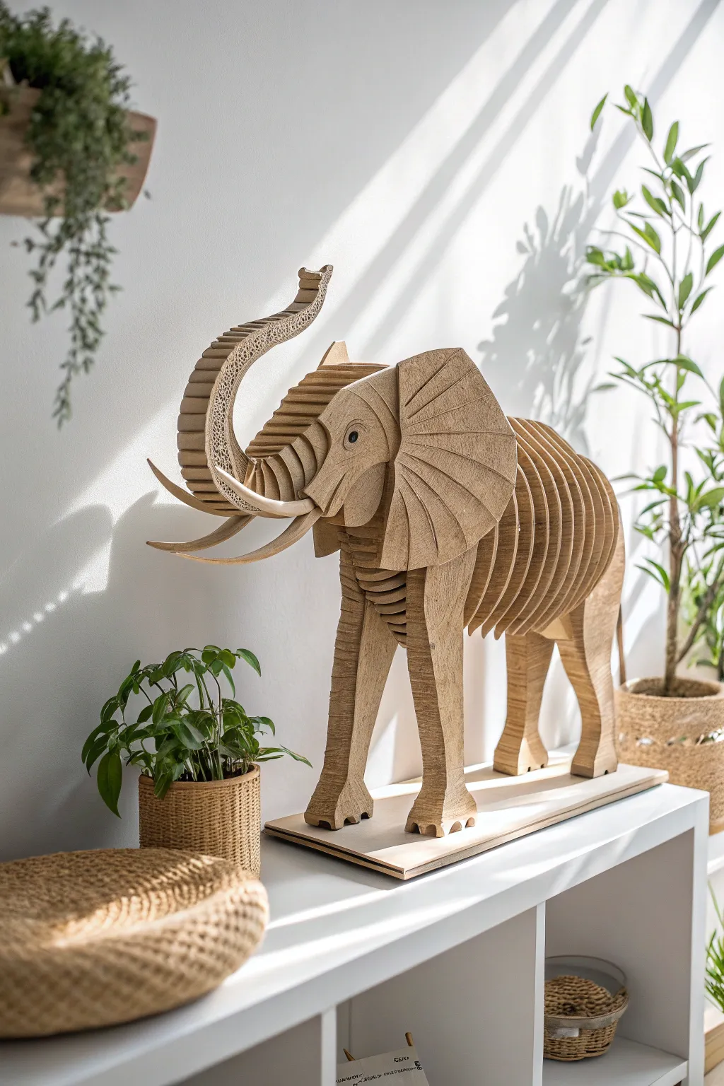 Transform your space with a touch of the wild—meet the cardboard elephant sculpture that’s sure to spark conversations!