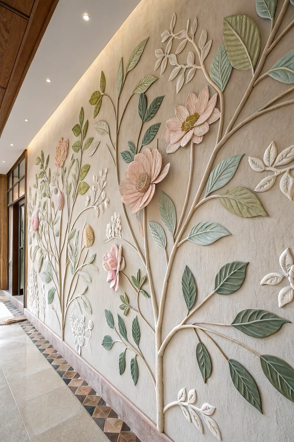 Embrace tranquility with a nature-inspired 3D clay mural. 🌿 #ScandiBoho #ClayArt