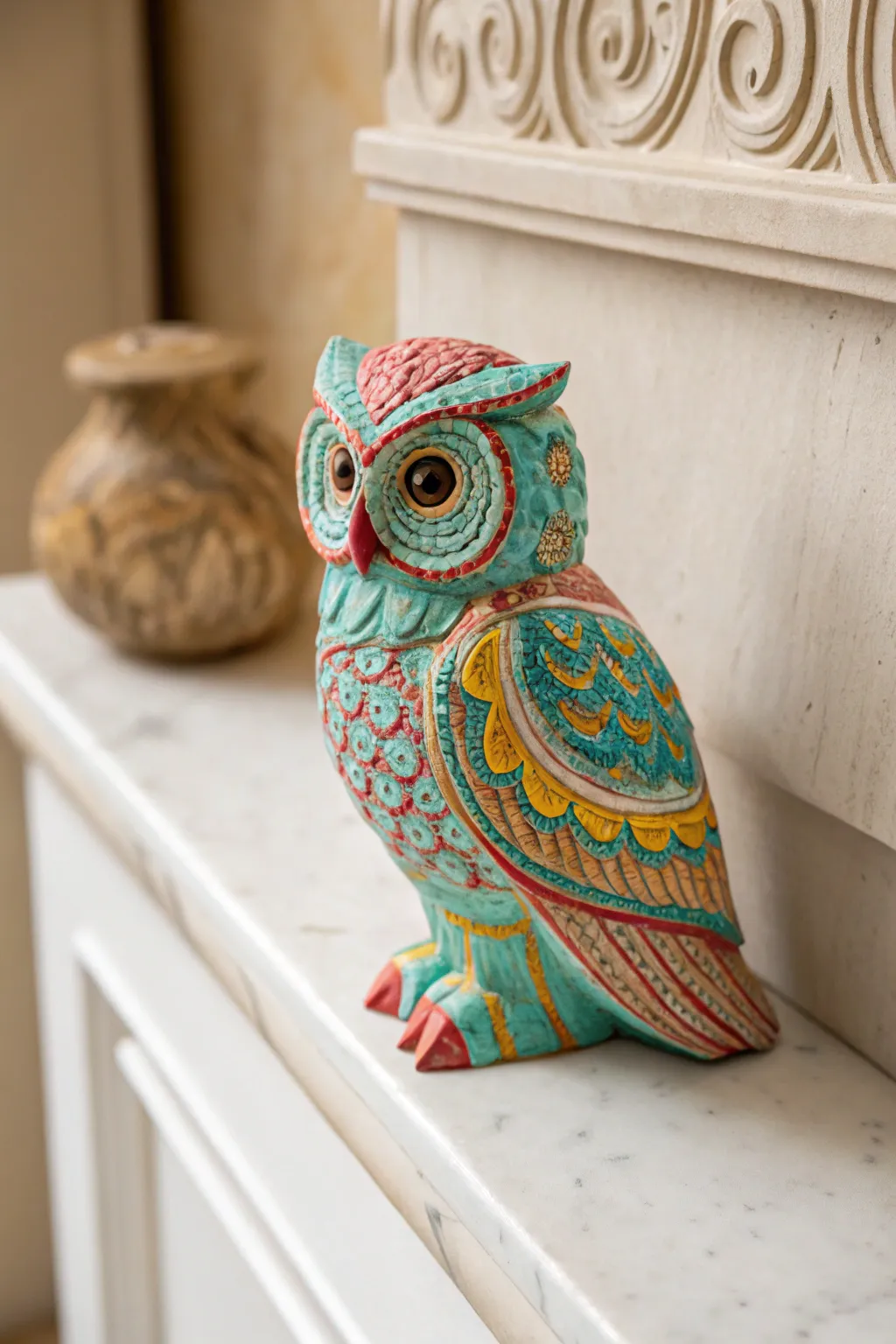 Add a splash of whimsy and color to your decor with this charming 3D pen owl figurine.