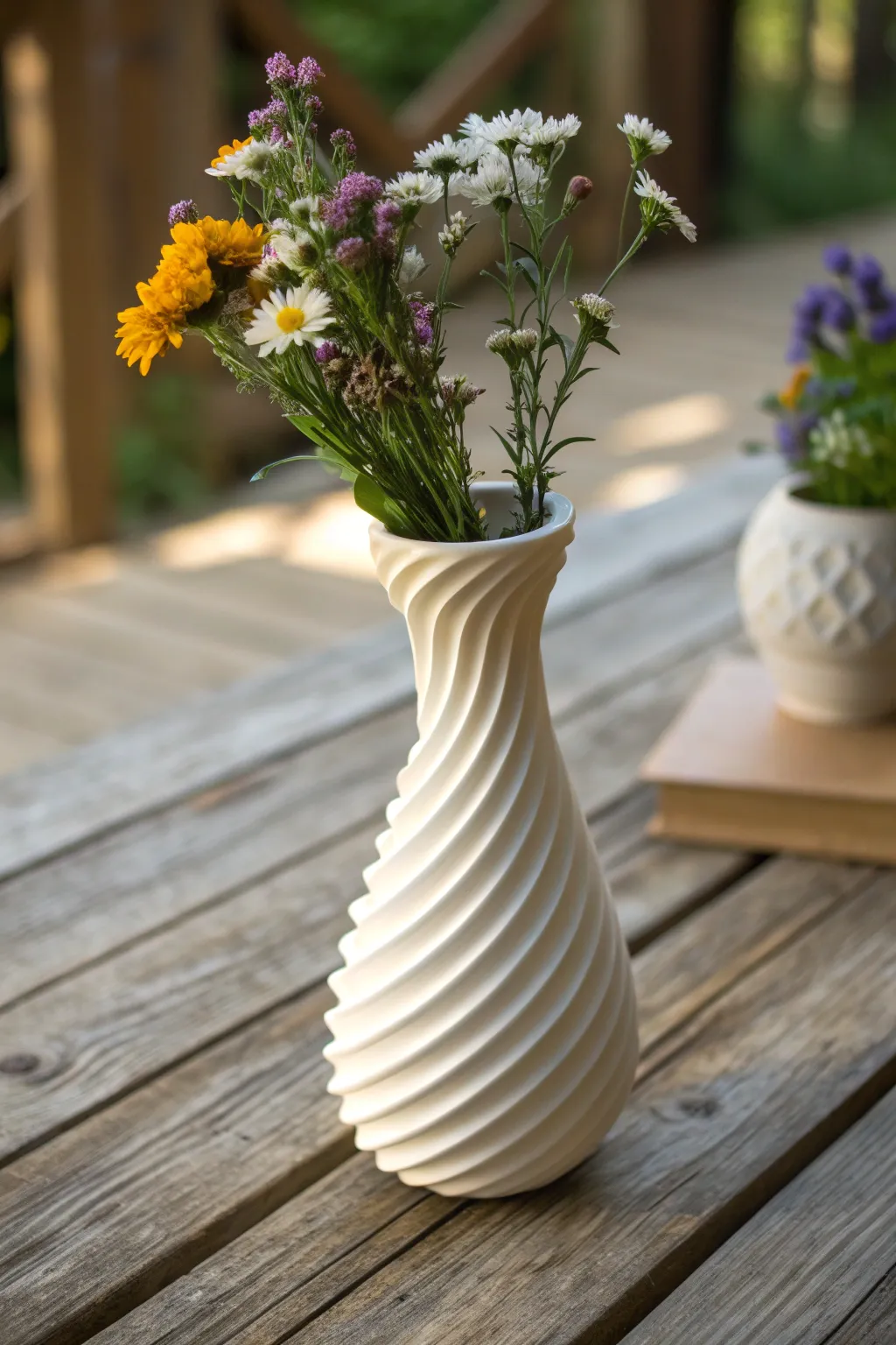 Transform your space with a touch of craftsmanship: 3D-printed spiral vases for the modern artisan.