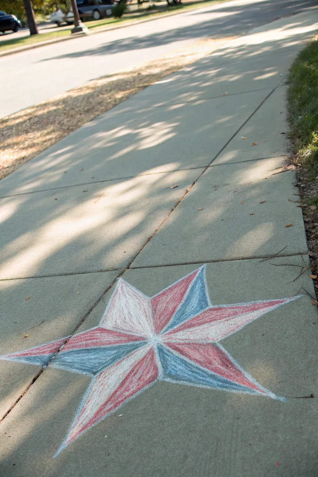 Transform your sidewalk into a starry wonderland this 4th of July with minimalist chalk art!