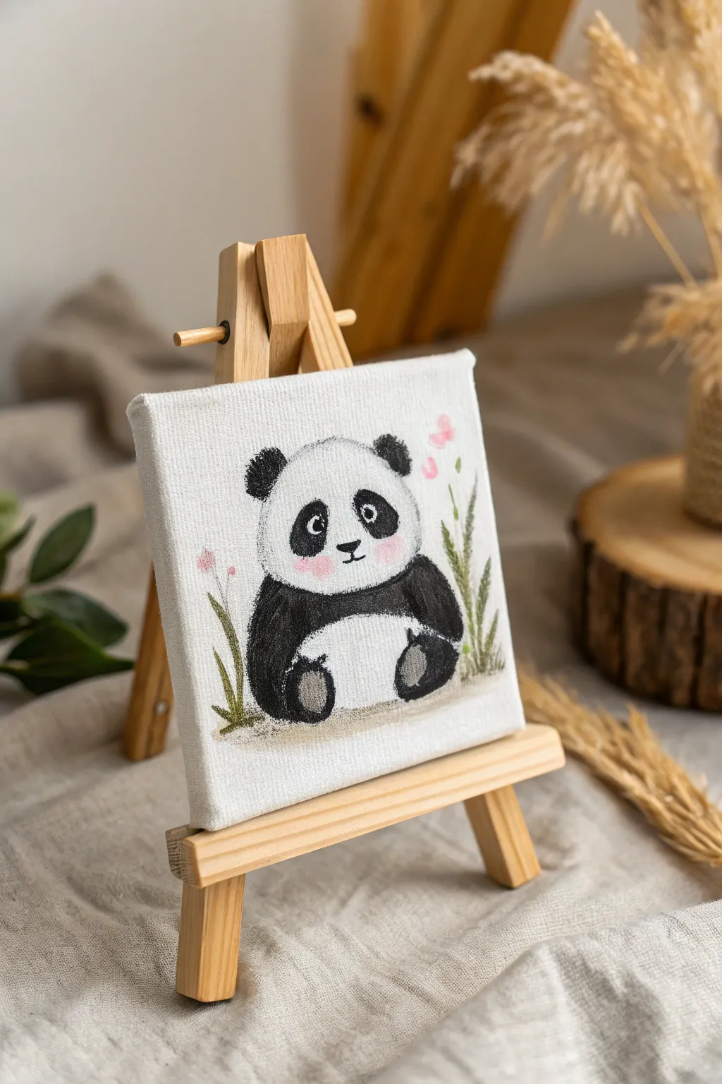 Embrace simplicity with this charming panda portrait, perfect for adding a touch of whimsy to your space.