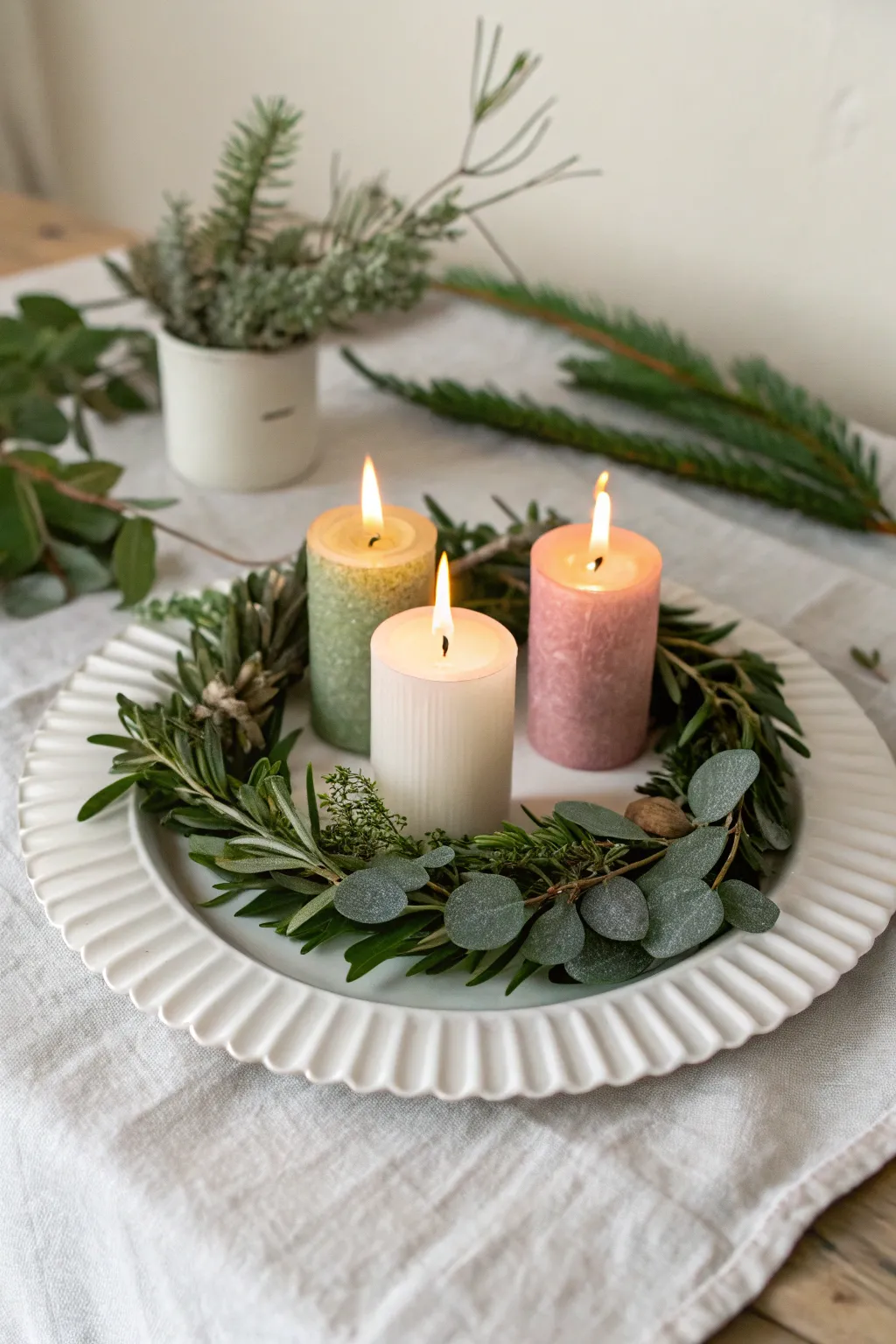 Embrace the season with a serene and stylish DIY Advent wreath that radiates warmth and simplicity.