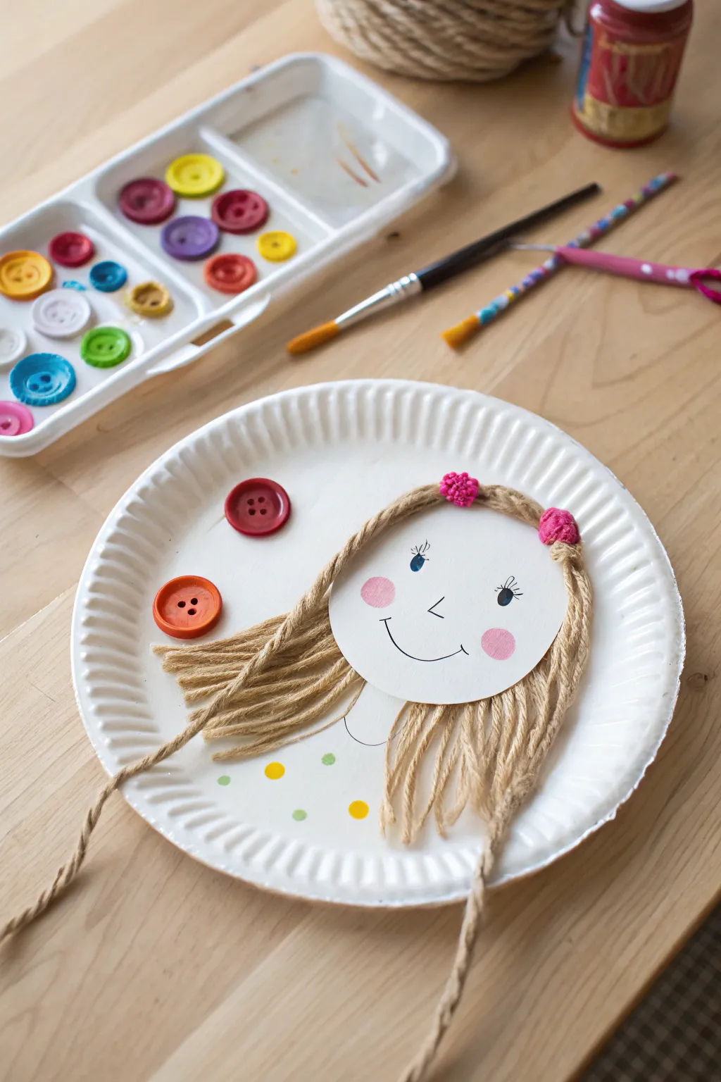 Crafting memories: A child's world captured on a paper plate, combining simplicity with imagination.