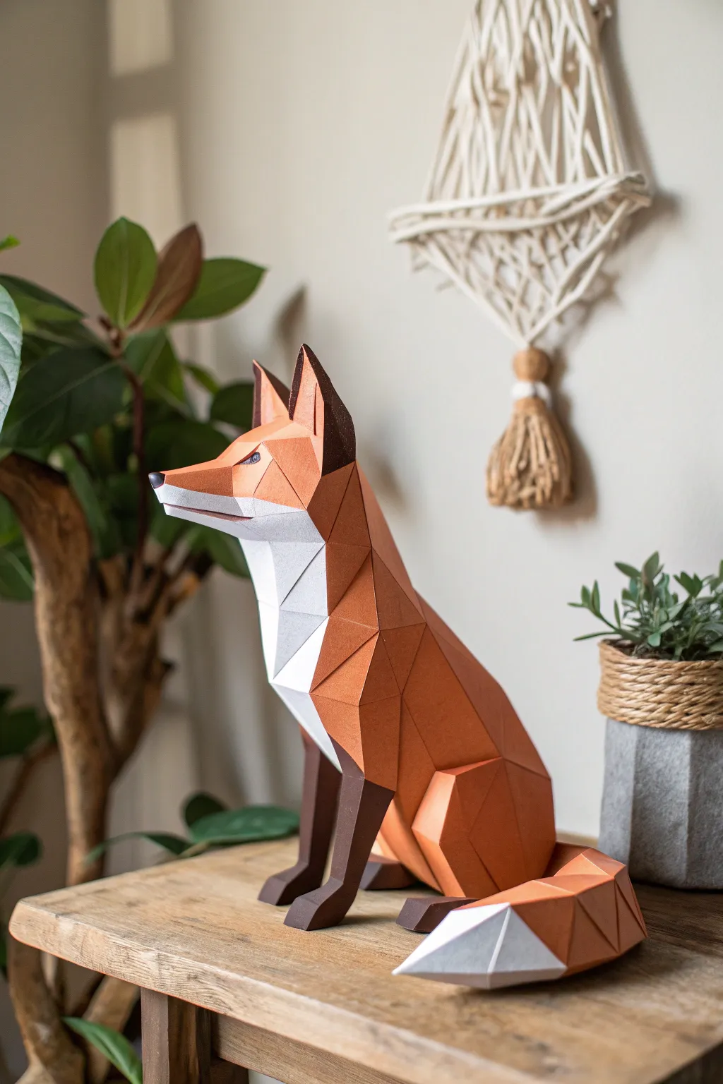 Bring magic to your space with this charming 3D paper fox—where Scandinavian minimalism meets boho artistry.
