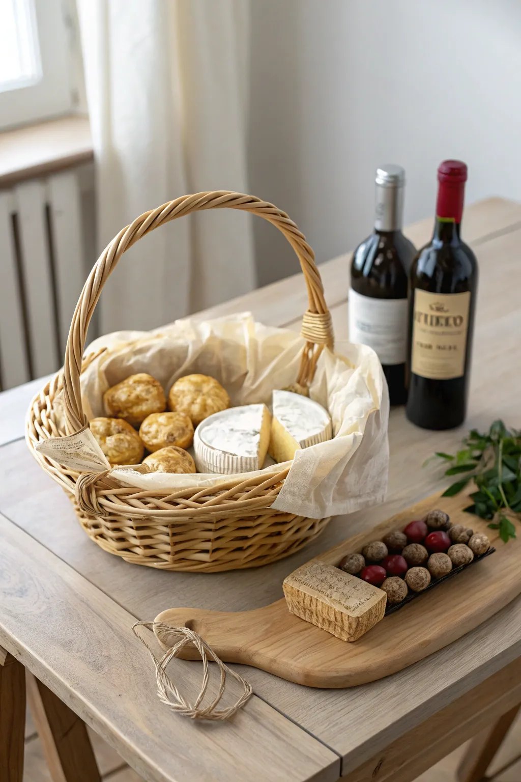 Celebrate love with a touch of luxury and simplicity. 🍷🧀🍫 #AnniversaryBasket #ScandinavianStyle