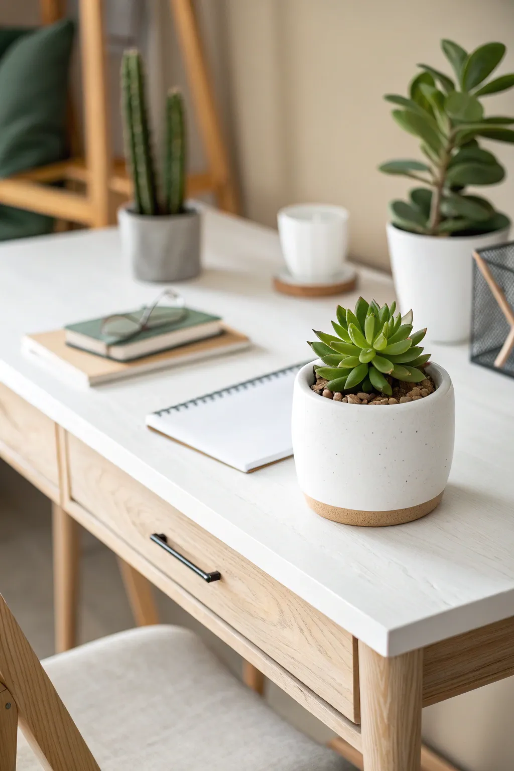 Embrace simplicity and creativity with this minimalist desk setup, where less truly is more.