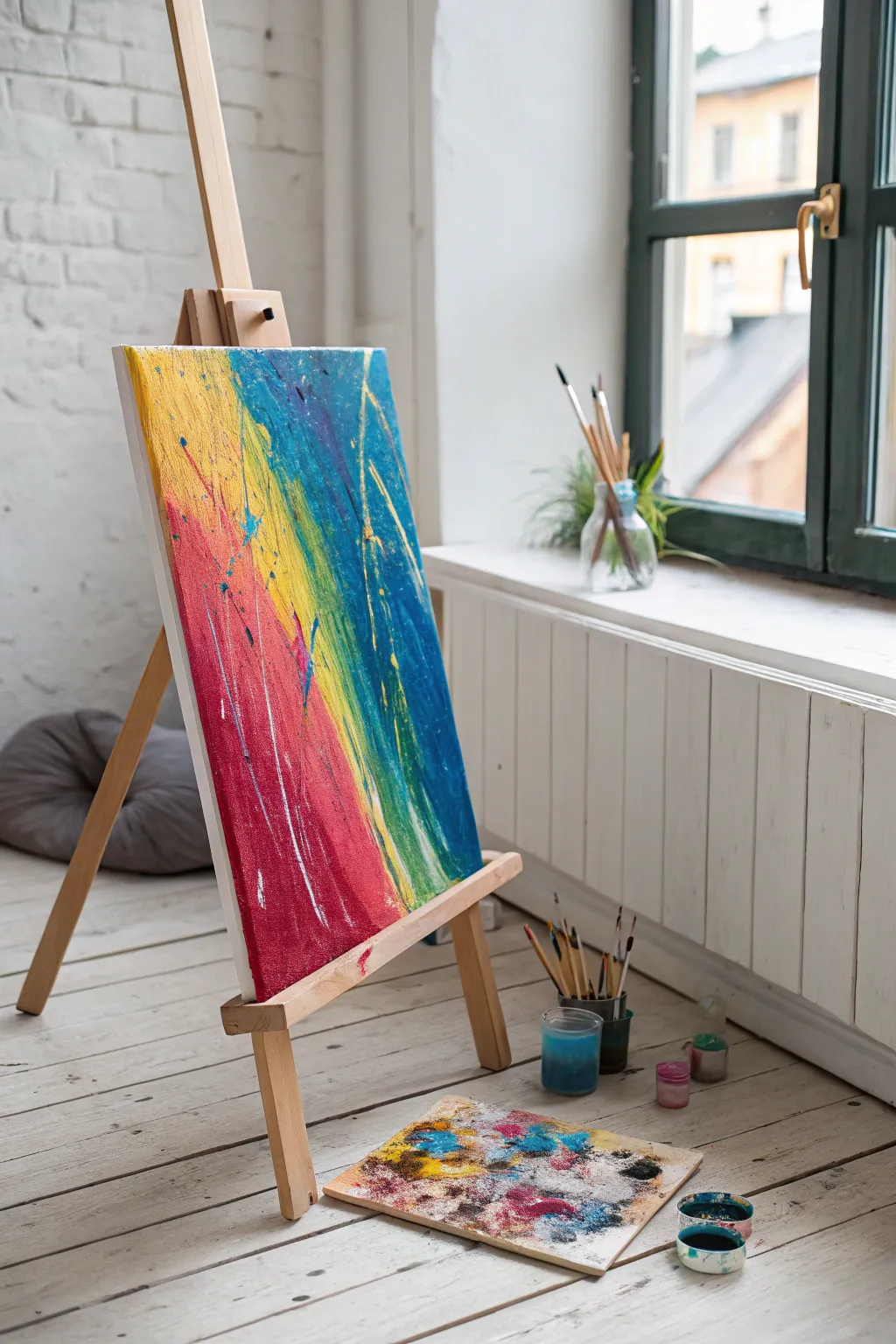 Unleash your creativity with a splash of color—perfect for adding a bold statement to any minimalist space!