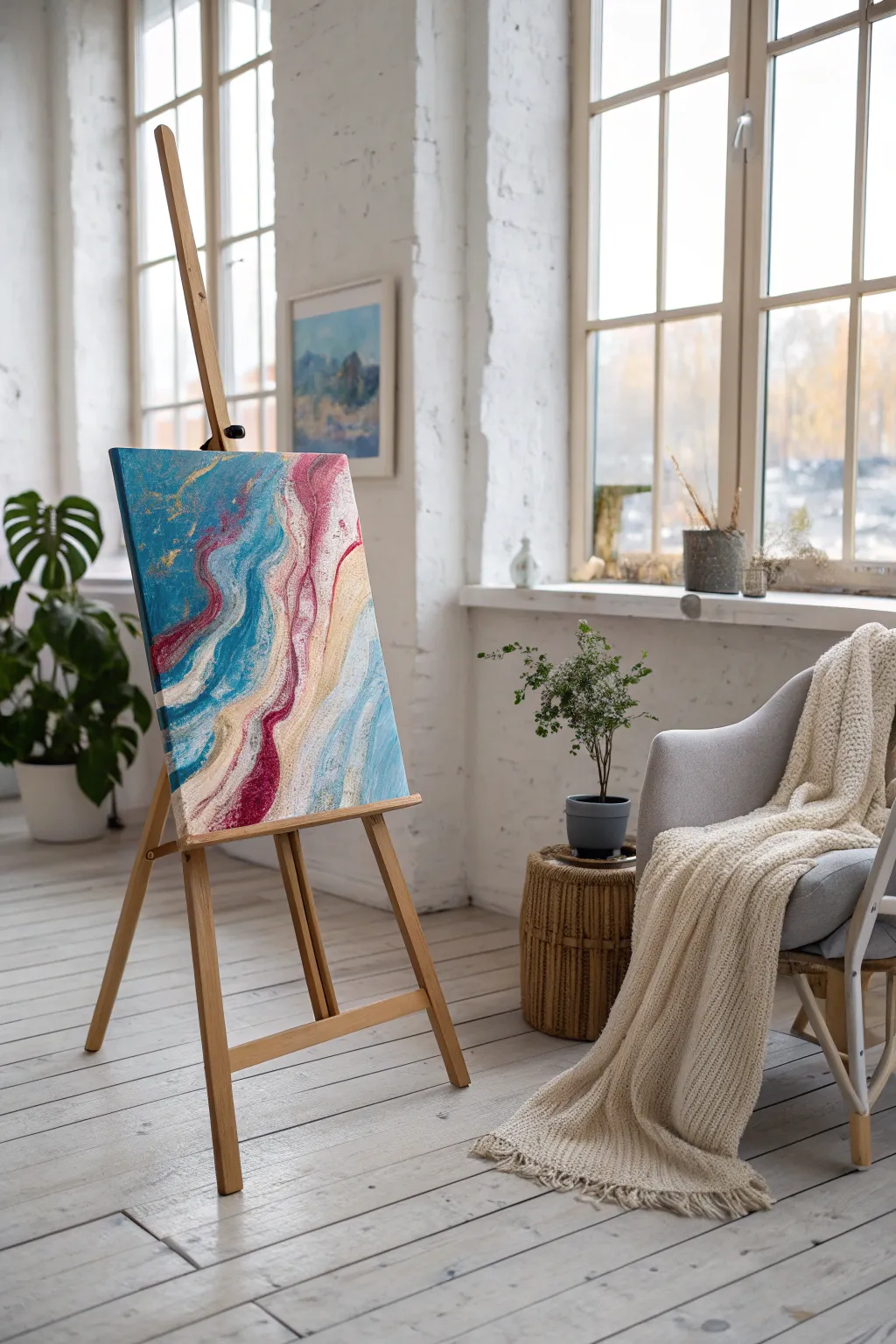 Bring life to your loft with vibrant abstract art—where colors dance in harmony!