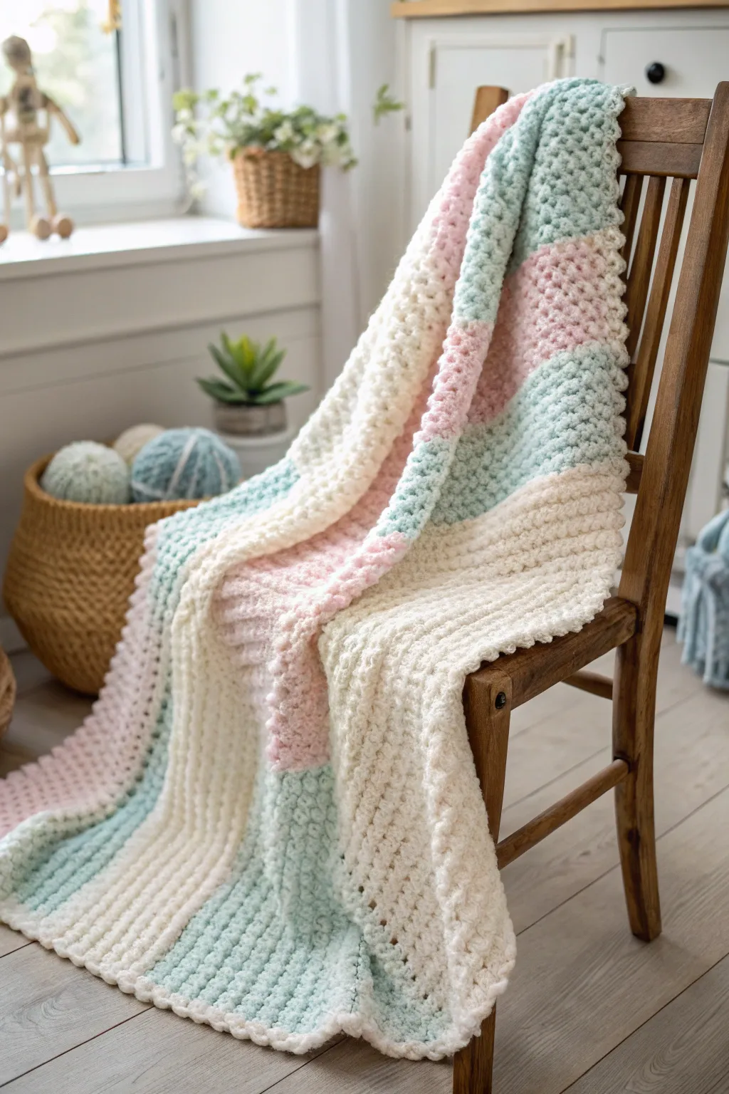 Wrap your little one in the cozy embrace of a handmade garter stitch baby blanket—soft as a cloud and crafted with love.