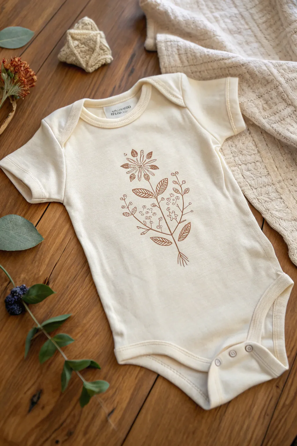 Transform your baby's wardrobe with this charming Scandinavian-inspired onesie, showcasing the beauty of iron-on transfers and minimalist design.