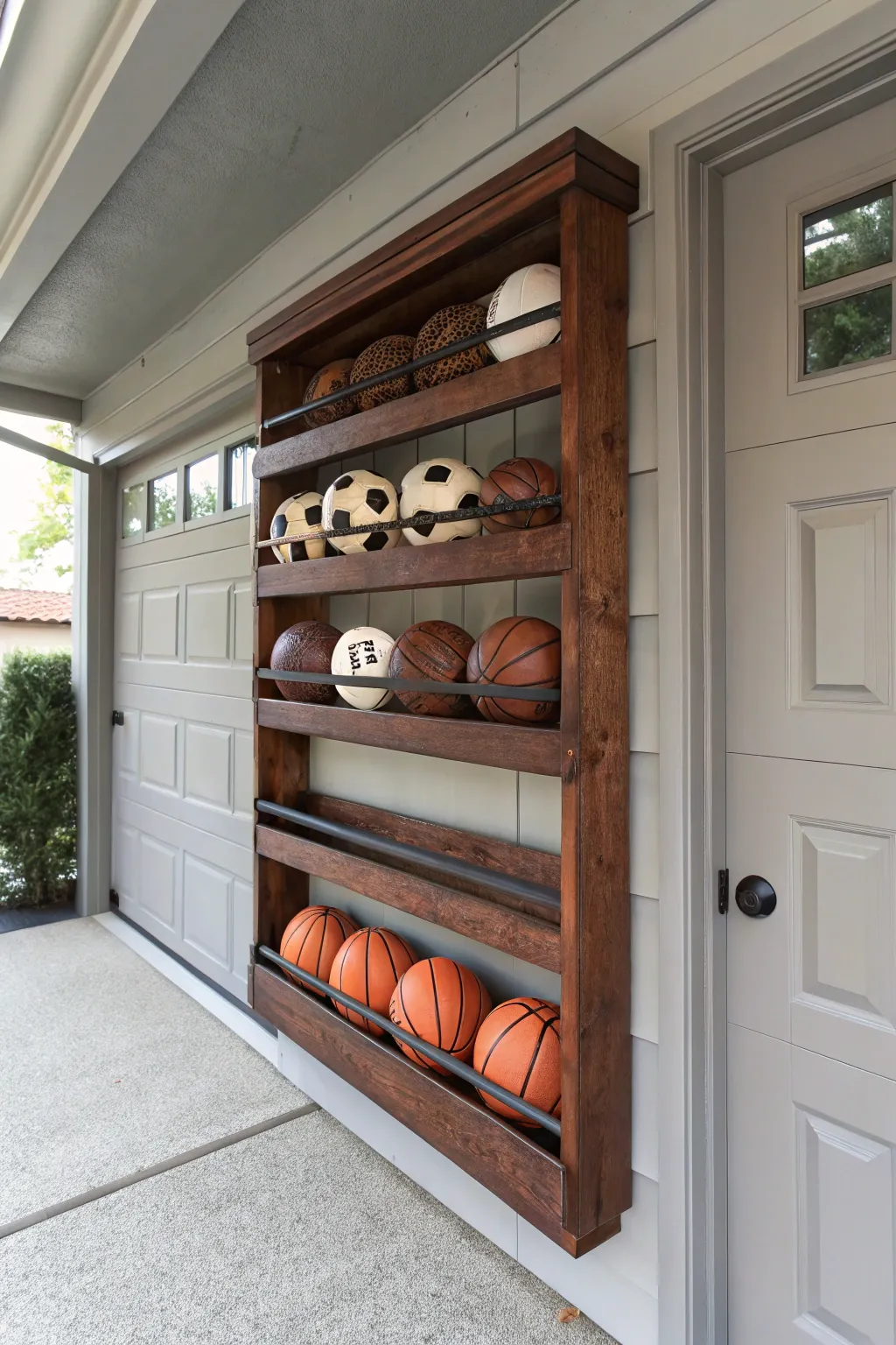Elevate your garage organization with stylish wall-mounted ball racks. Discover the blend of functionality and craftsmanship.