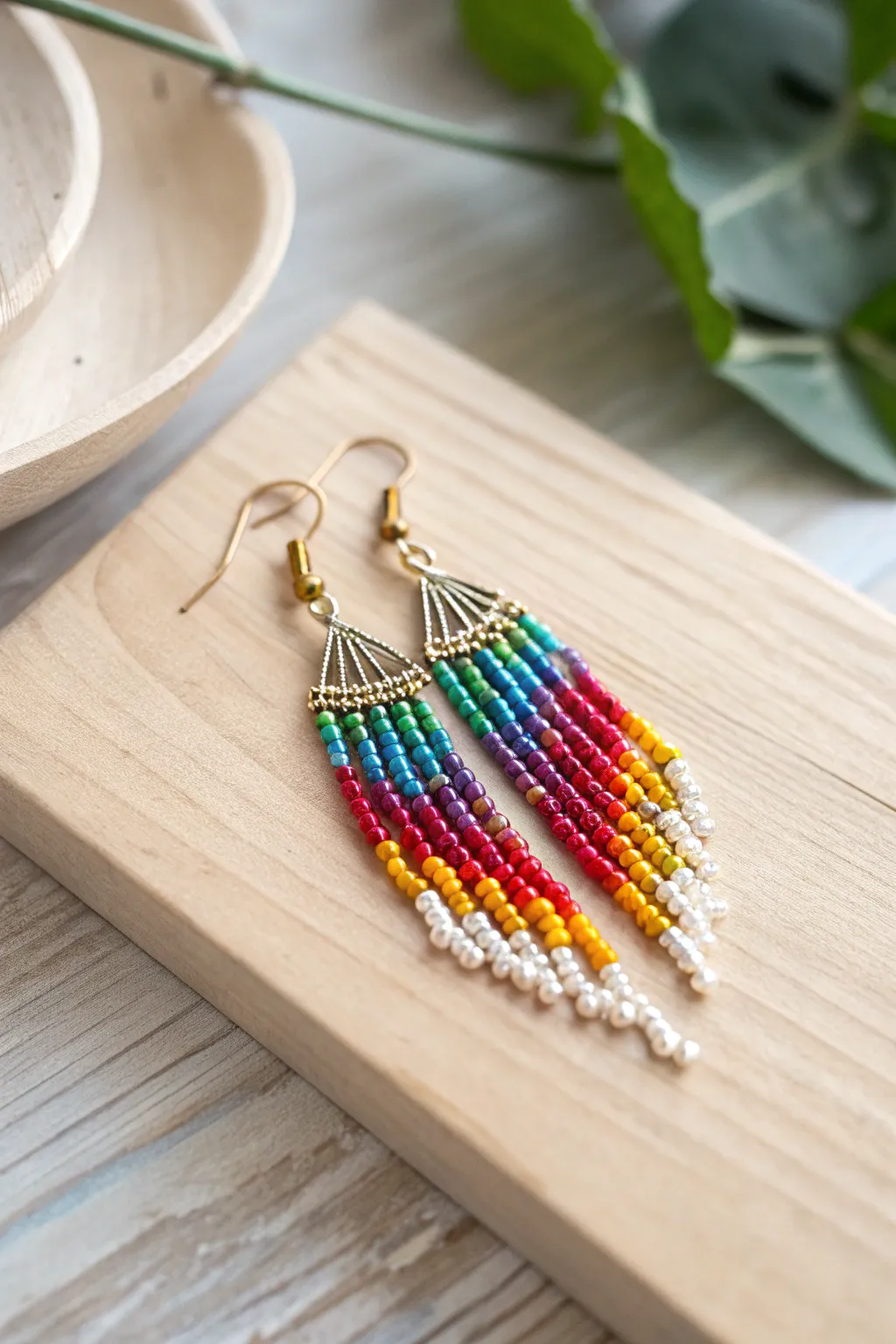 Unleash your vibrant side with these colorful cascade earrings, where craftsmanship meets playful elegance.