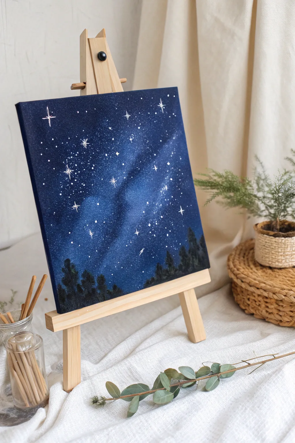 Embrace the night with serene simplicity – a starry sky captured in minimalist elegance.