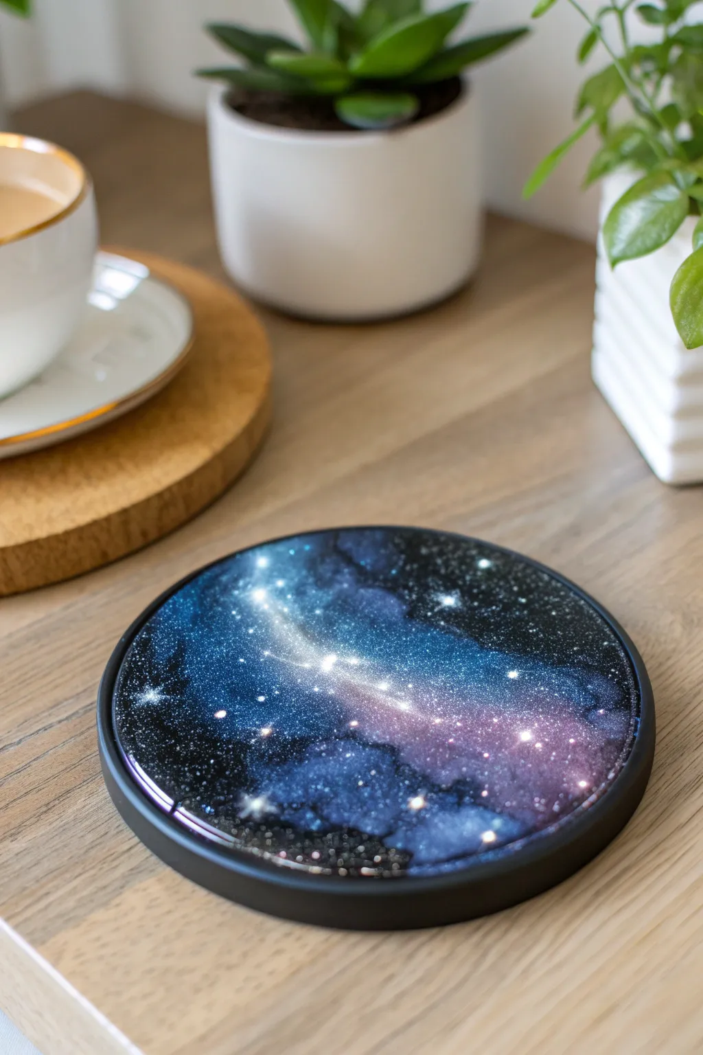 Elevate your table with a touch of the cosmos. 🌌✨ #GalaxyCoasters #MinimalistBeauty