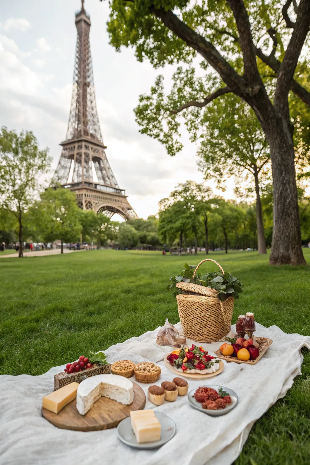 Enjoy a gourmet picnic with the Eiffel Tower as your backdrop.