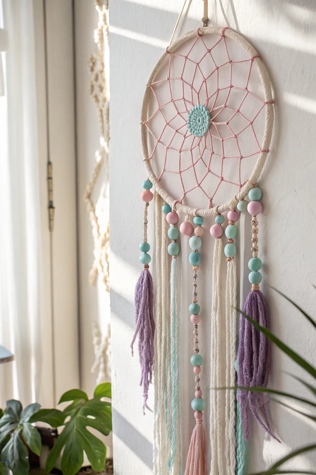 Embrace serenity with a handcrafted macramé dream catcher, where boho charm meets minimalist elegance.