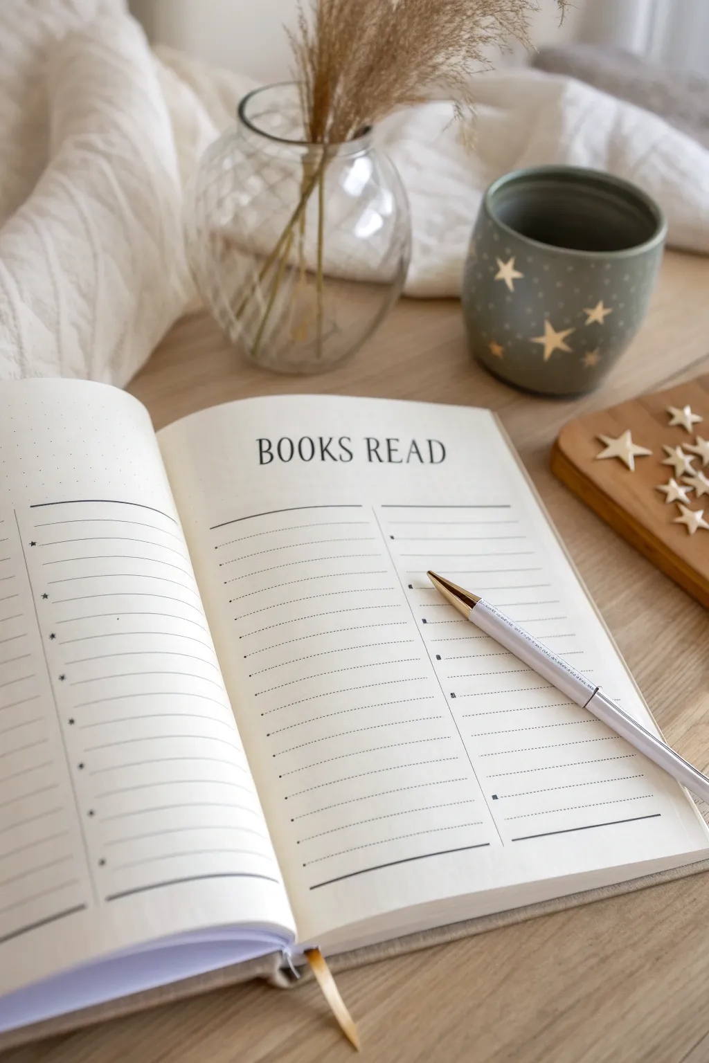 Document your literary journey with a beautifully simple 'Books Read' tracker. Embrace the art of minimalism and see your reading evolution unfold.