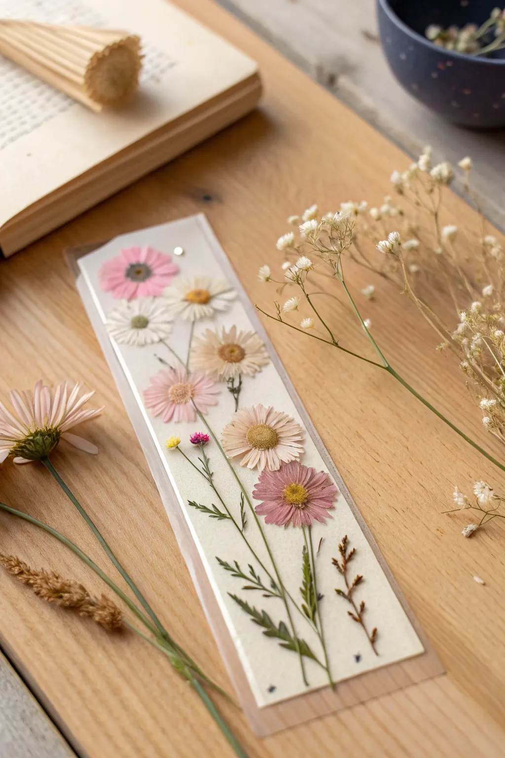 Carry a piece of nature with you: Pressed Flower Bookmark for a Personalized Reading Experience.