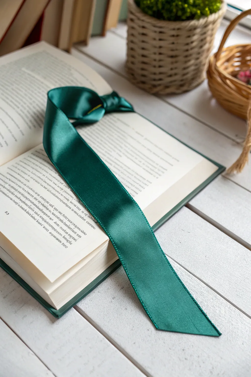 Elevate your reading experience with a timeless satin ribbon bookmark in rich hues.