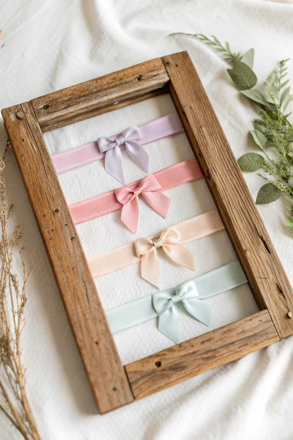Transform old into gold with this charming DIY bow holder. Embrace simplicity and natural beauty!