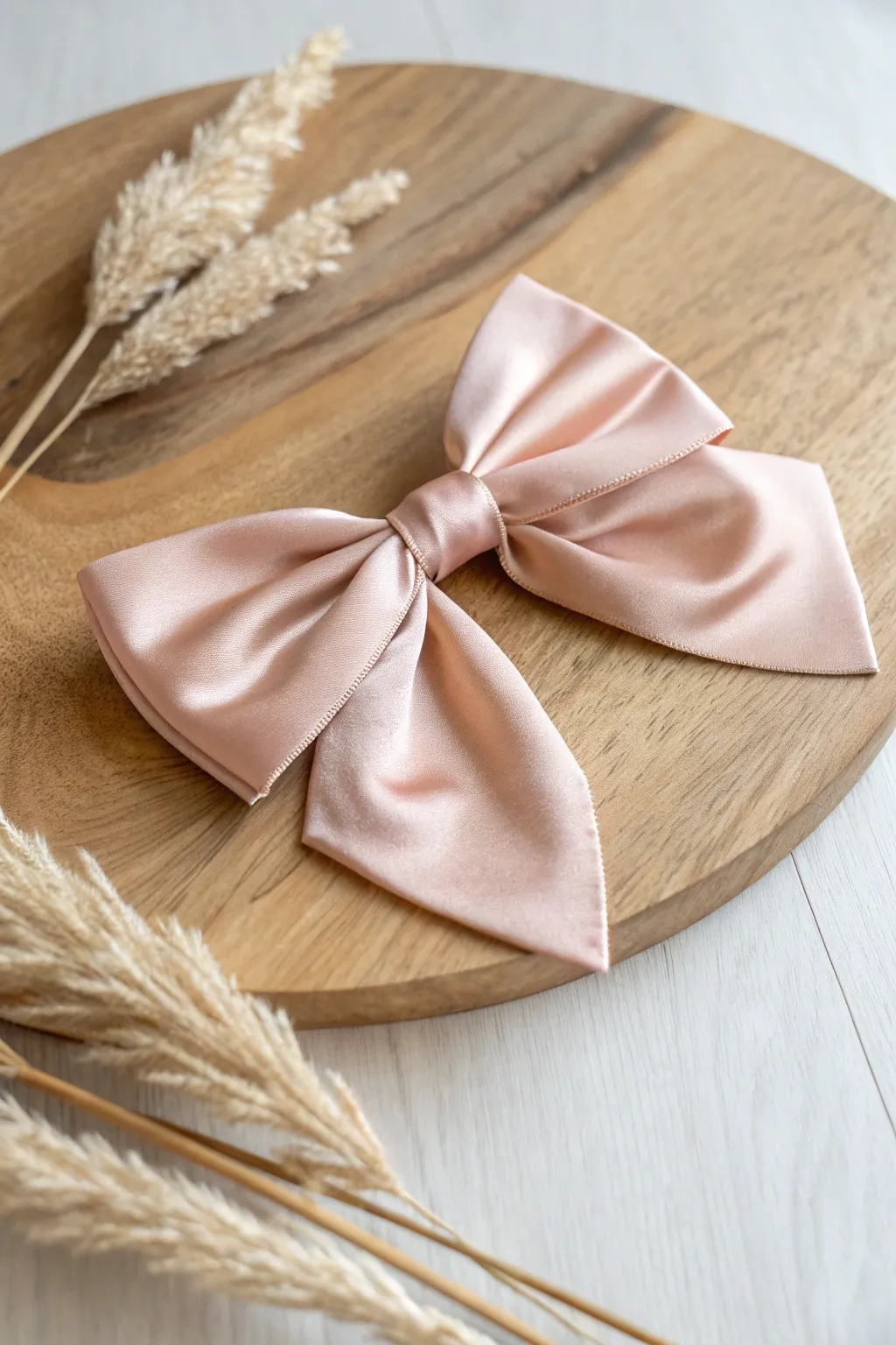 Timeless elegance with a classic satin bow—perfect for adding a touch of sophistication to any hairstyle.