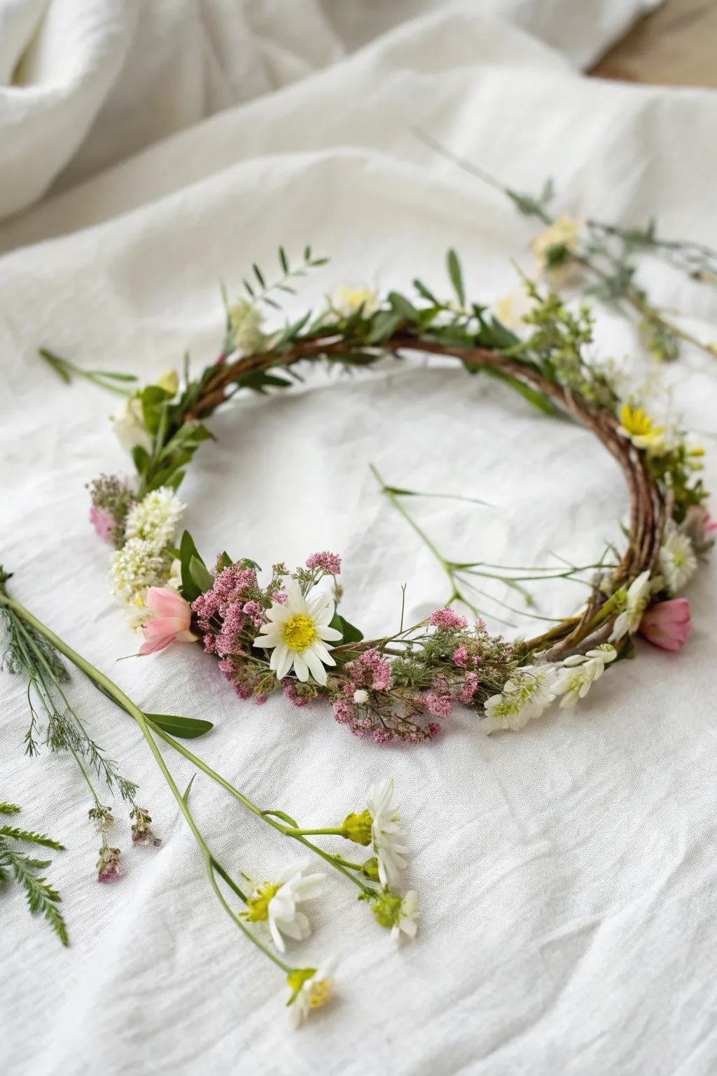 Embrace natural beauty with your own DIY flower crown—a perfect blend of elegance and personal touch for your bridal shower.
