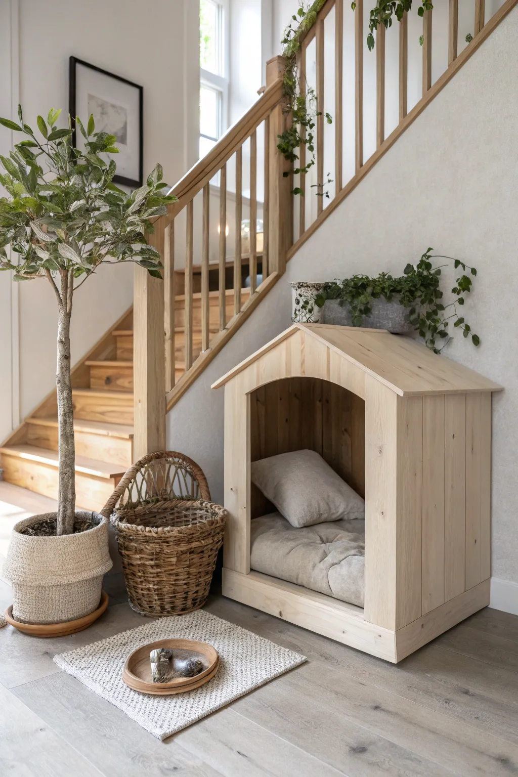 Creating cozy corners: Transform your under-stair space into a chic and functional dog haven!