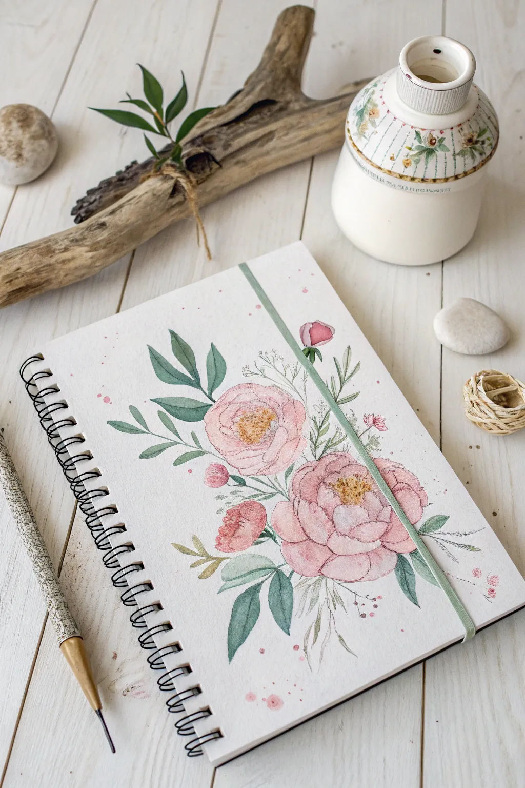 Embrace a fresh start with a floral fantasy for your bullet journal, where simplicity meets natural beauty.