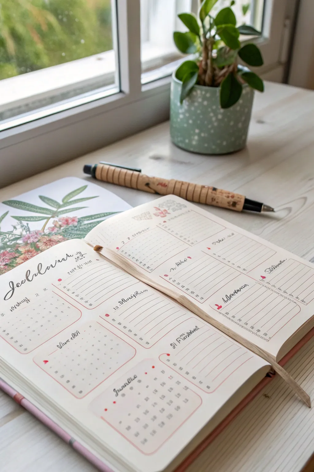 Plan your year with elegance: A minimalist calendar setup to keep your goals in sight and on track.