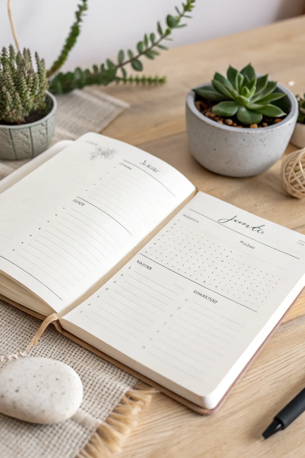 Embrace the art of simplicity with a minimalistic bullet journal layout. Focus on what truly matters.