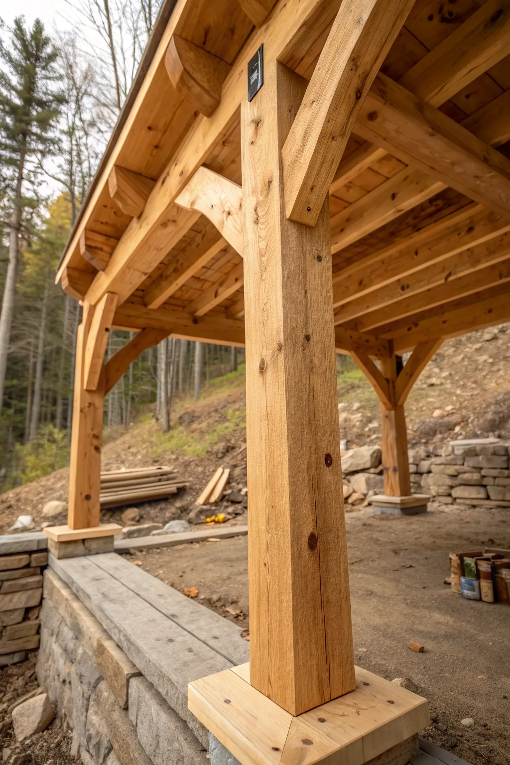 Discover the timeless strength of a classic post and beam foundation, perfect for your cabin retreat.