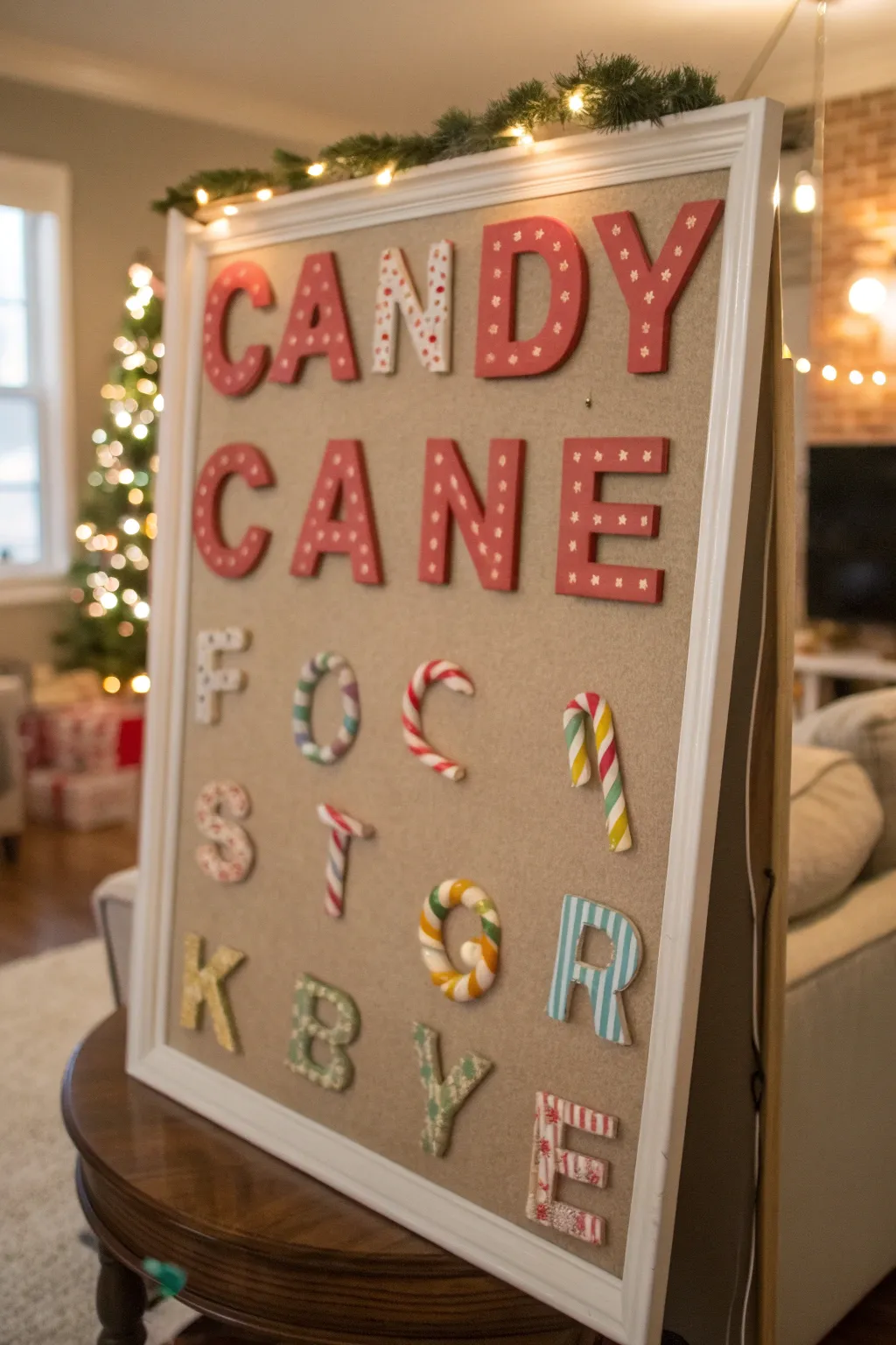 Spell out holiday joy with candy cane letters.