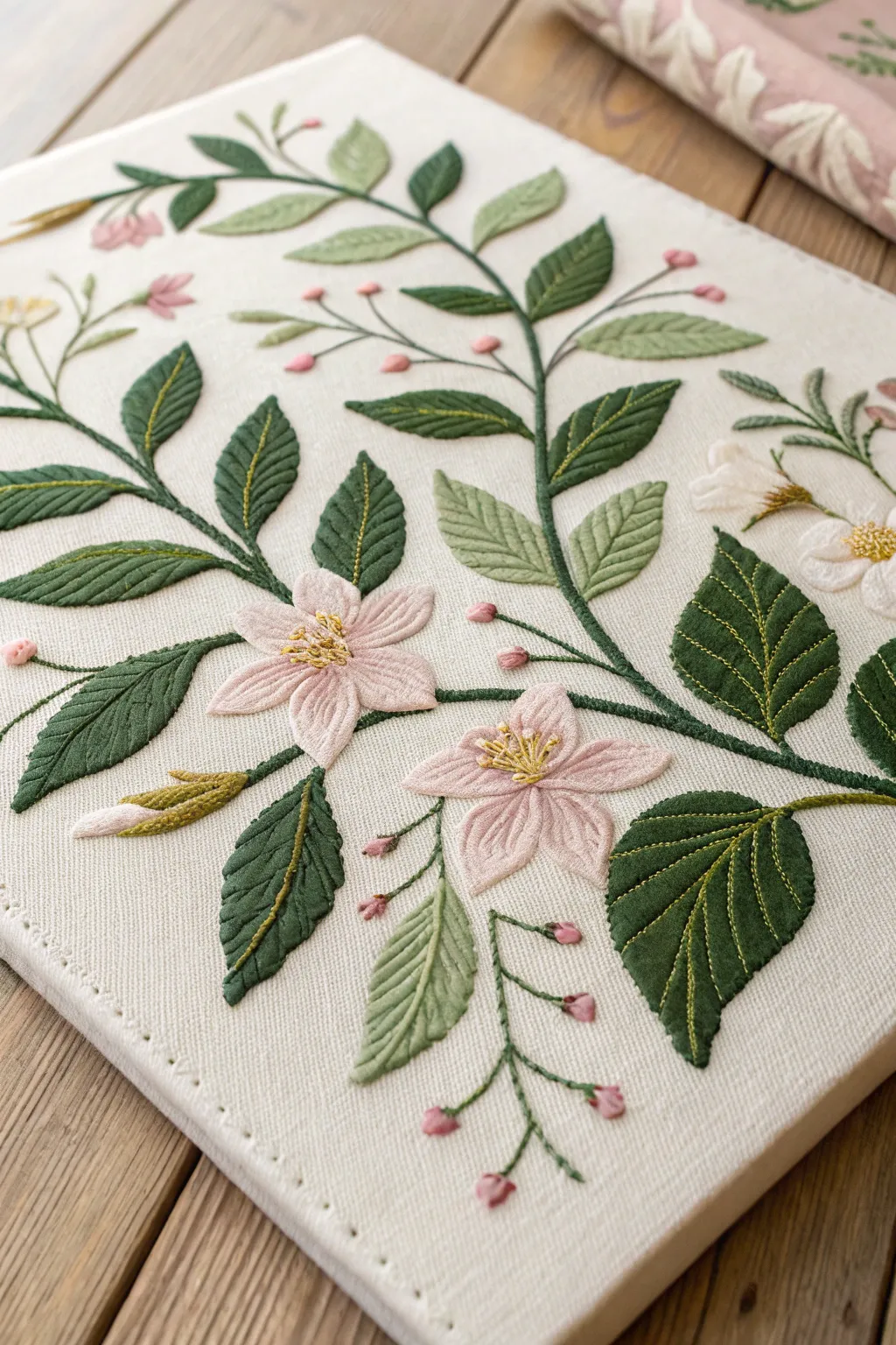 Bring the serenity of a garden into your home with beautiful botanical embroidery.