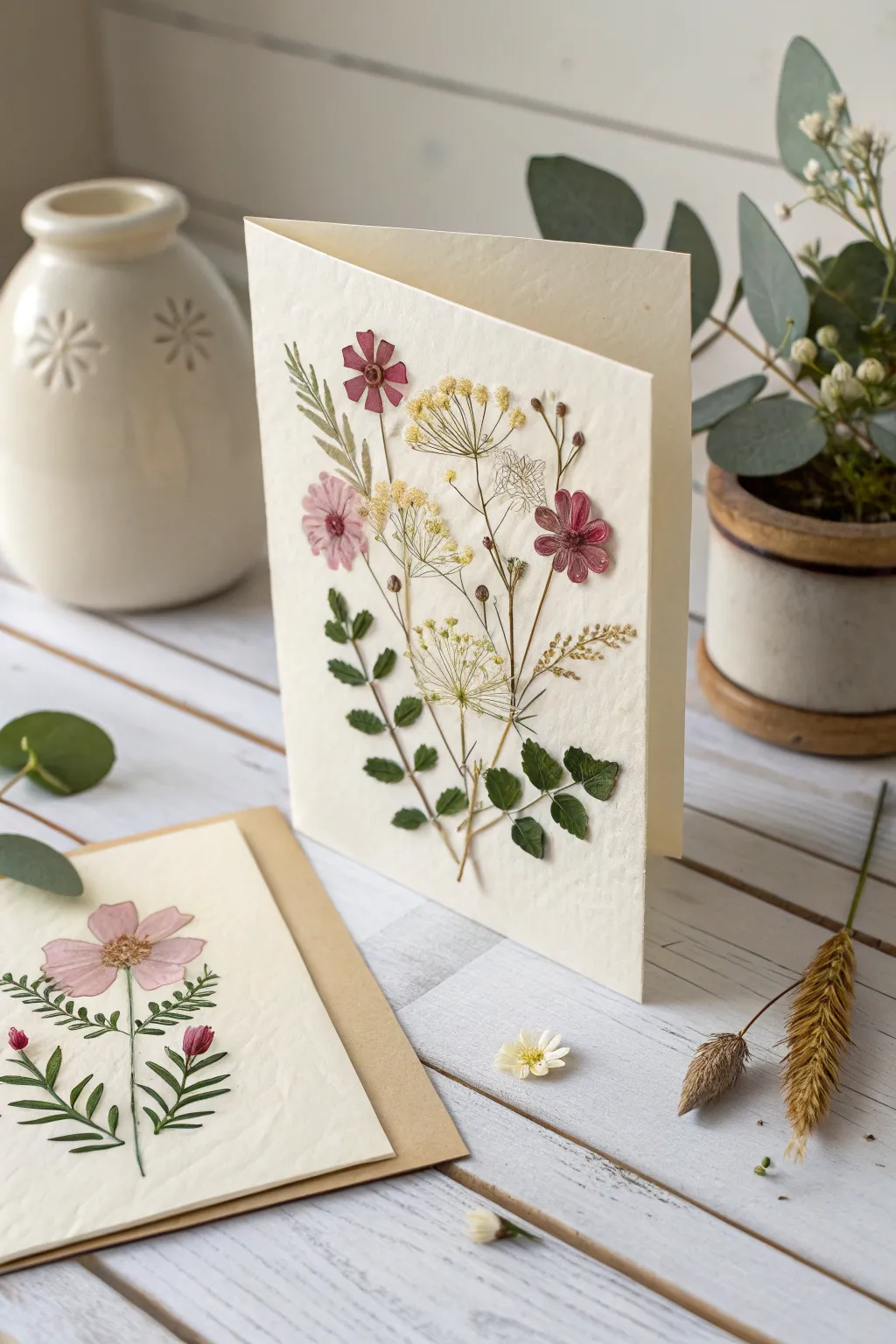 Capture the beauty of nature with handmade pressed flower cards – simplicity meets elegance.
