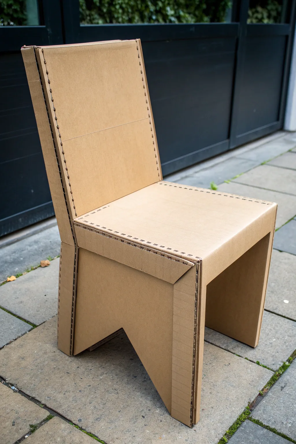 Discover the art of simplicity with this elegantly crafted cardboard chair, where minimalism meets craftsmanship.