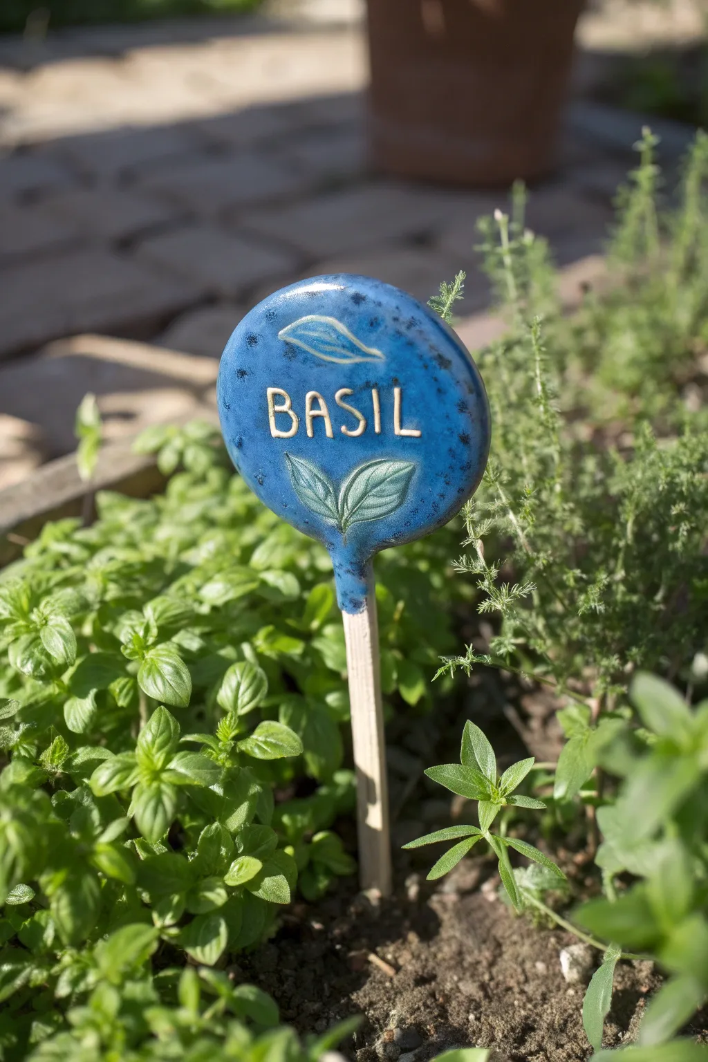 Add a splash of color to your garden with this stunning handcrafted ceramic marker!