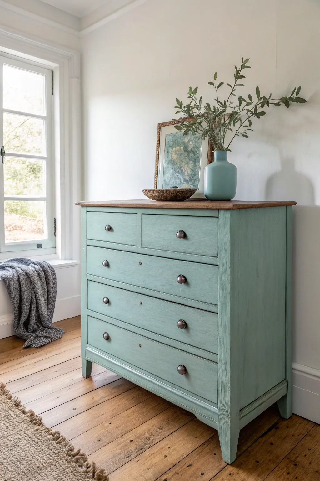 Transform your space with a touch of chalk paint magic. ✨ #ChalkPaintMakeover #MinimalistBoho