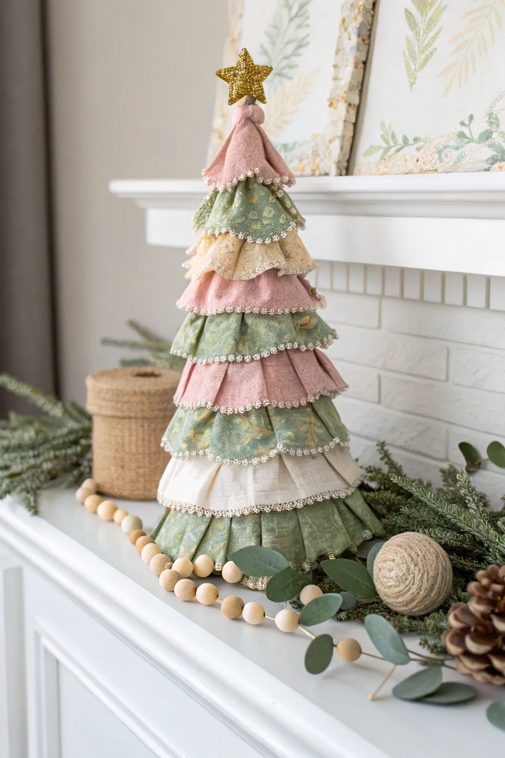Create a cozy, minimalist holiday vibe with these charming fabric Christmas trees. Perfect for adding a touch of handmade elegance to your decor.