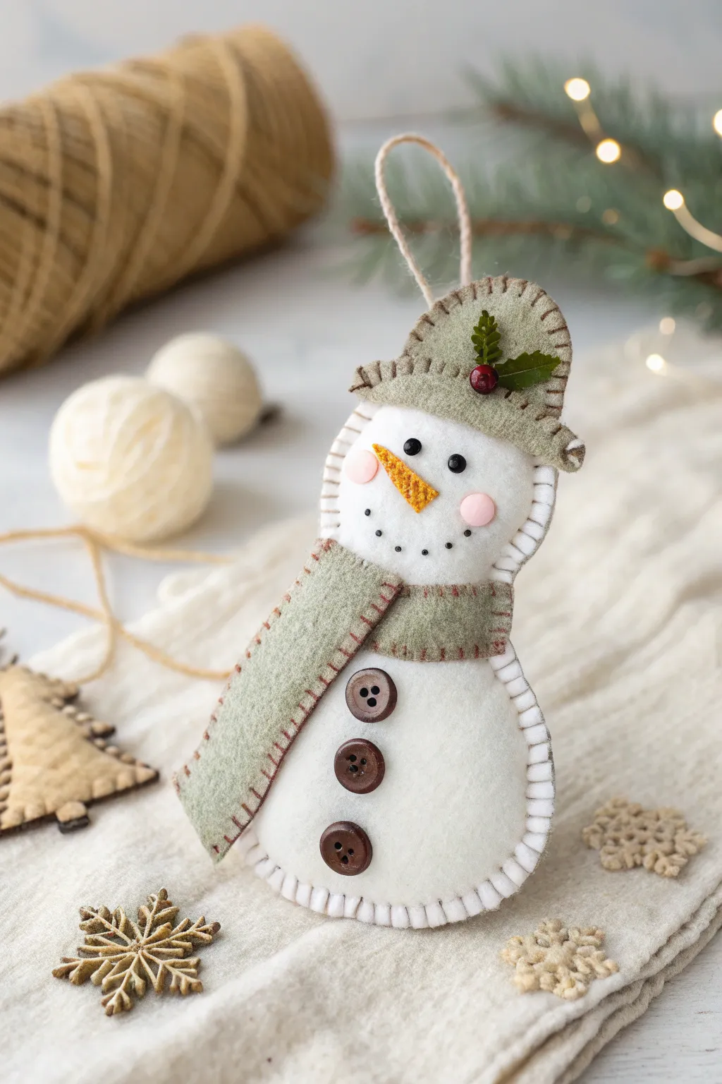 Charming handcrafted snowman ornaments bring a touch of joy and craftsmanship to any Christmas tree this season.