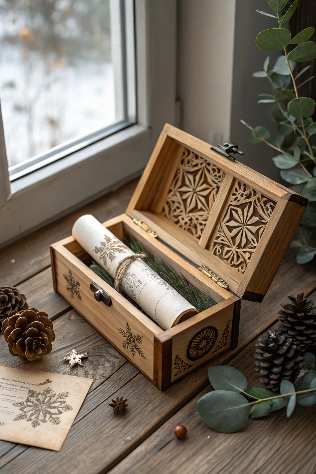 Unlock the mystery of Santa’s Naughty List with this elegant escape room centerpiece.