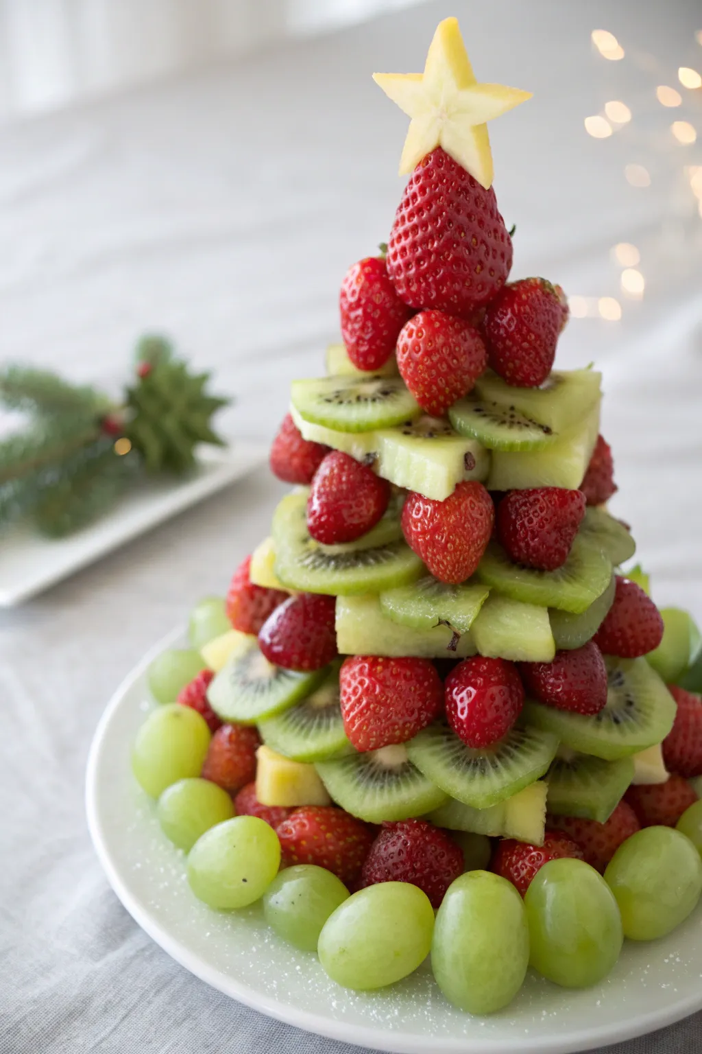 Elevate your holiday table with a handcrafted festive fruit tree—simple, elegant, and delightfully delicious!