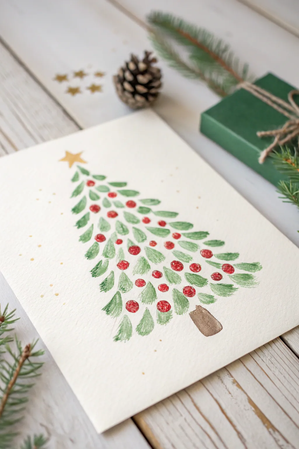 Tiny fingers, big creativity: crafting festive magic with fingerprint Christmas trees. 🎄✨