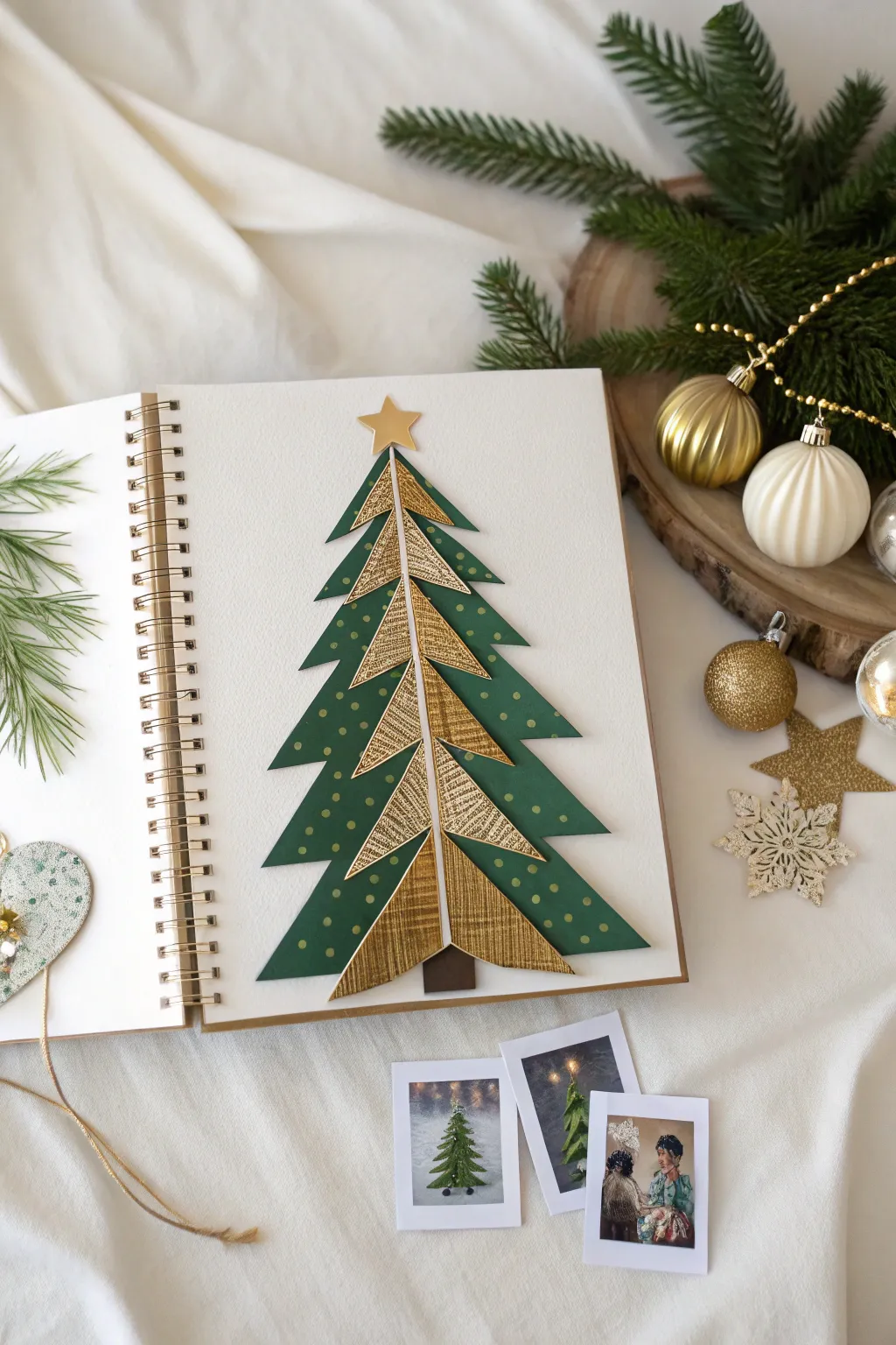 Capture the spirit of Christmas with a minimalist scrapbook layout that celebrates the beauty of simplicity and personal memories.